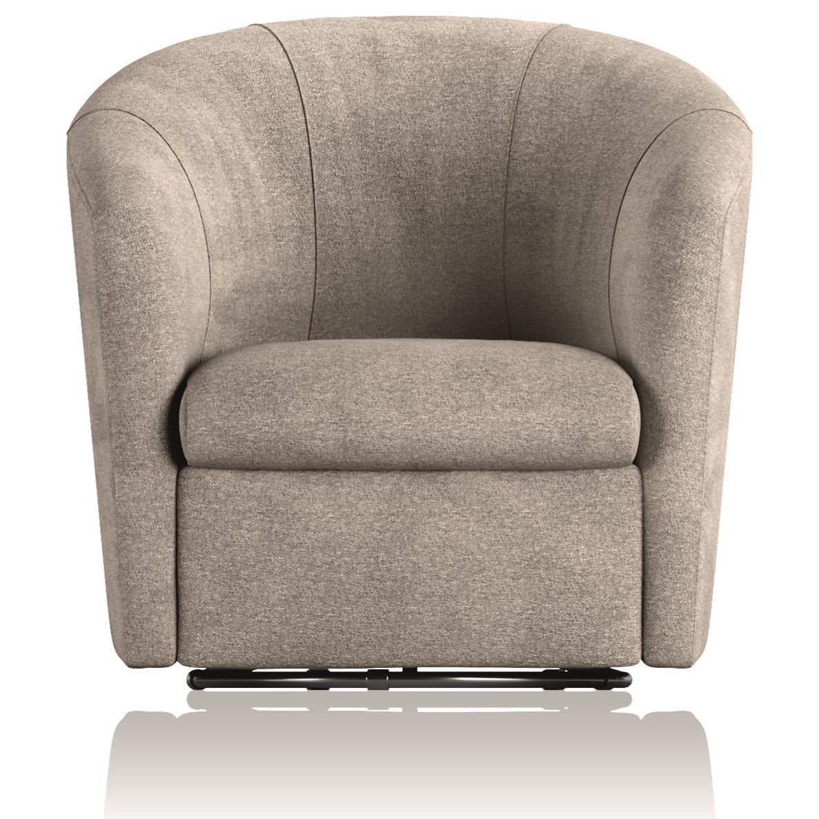 Natuzzi leather barrel swivel chair hot sale