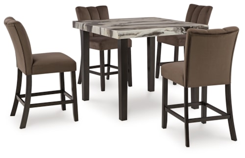 Counter Height Dining Table And 4 Barstools