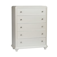 Glam 5-Drawer Chest with Crystal Knob Hardware