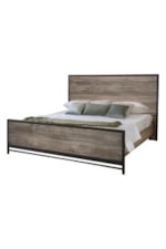 International Furniture Direct Blacksmith Rustic Queen Platform Bed