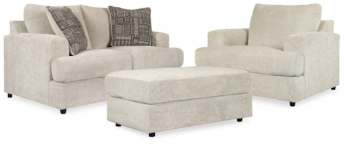 Loveseat, Oversized Chair And Ottoman