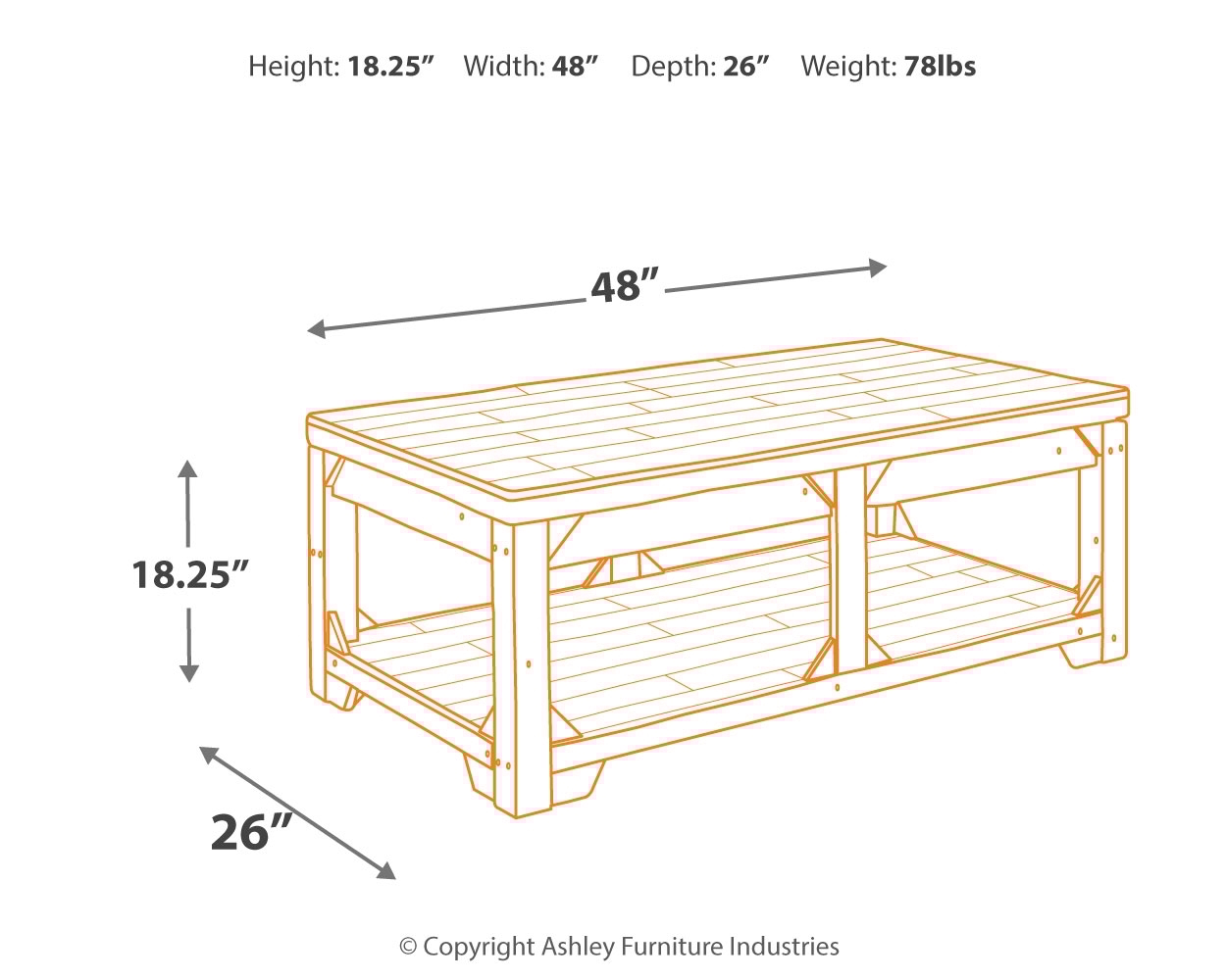 Signature Design by Ashley Fregine Lift-Top Coffee Table