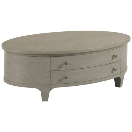 2-Drawer Oval Lift Top Coffee Table
