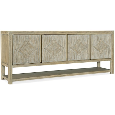 Coastal Entertainment Console with Electrical Outlet