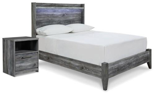 Full Panel Bed And Nightstand