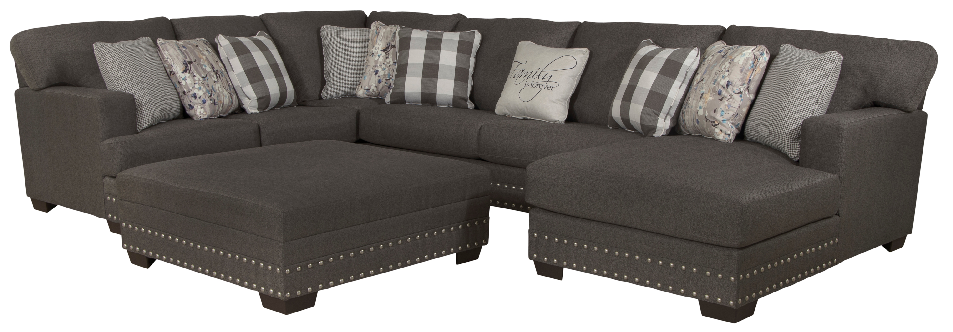 4-Piece Sectional Sofa with Cocktail Ottoman