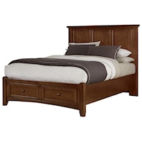 Transitional Queen Mansion Storage Bed with 2 Drawers