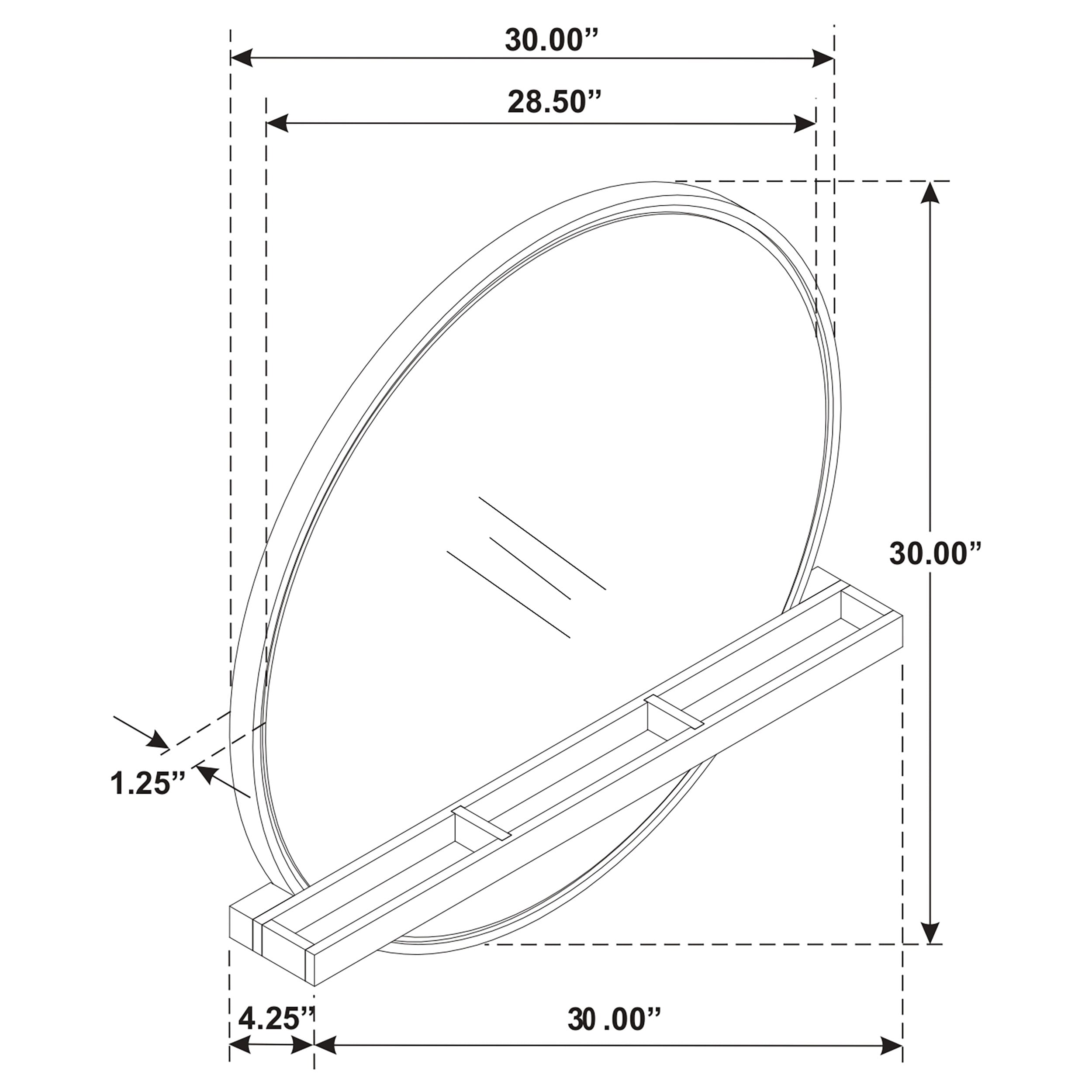 Coaster Arini Vanity Wall Mirror w/ Shelf