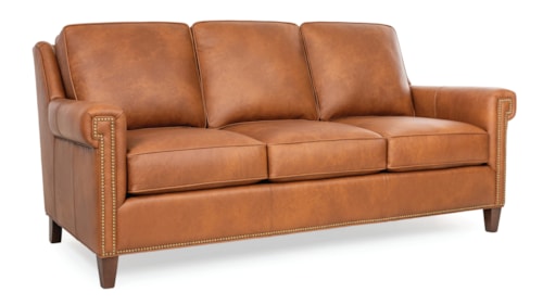 Transitional Key Arm Sofa with Nailheads