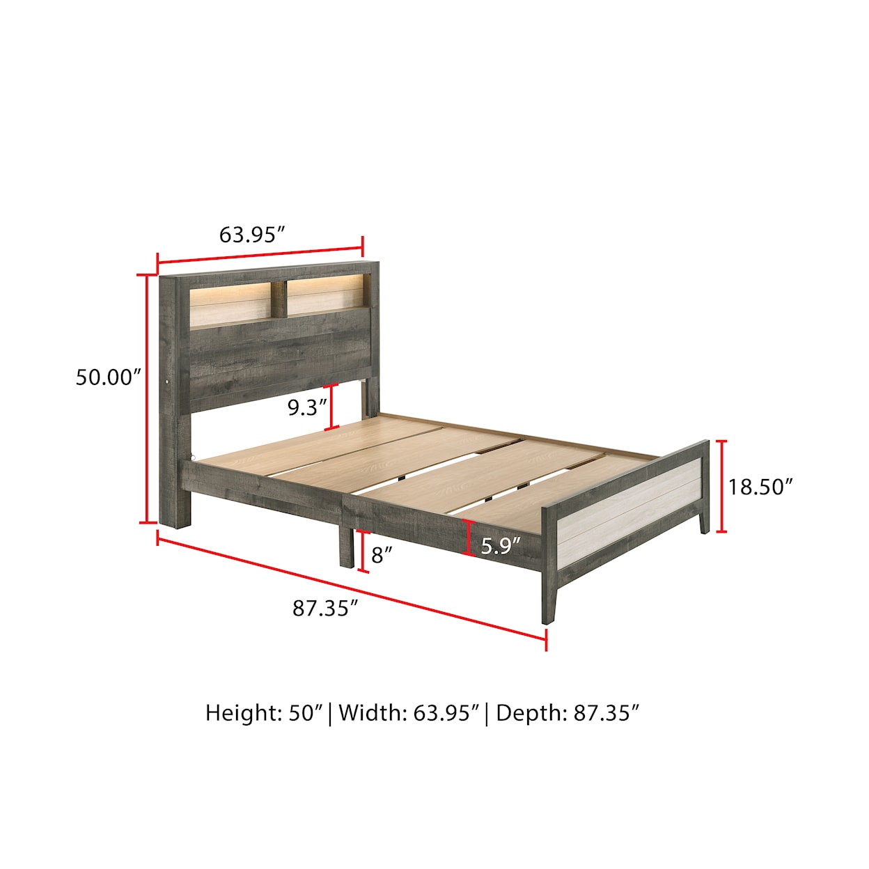 Crown Mark Kaden KADEN GREY QUEEN BED |