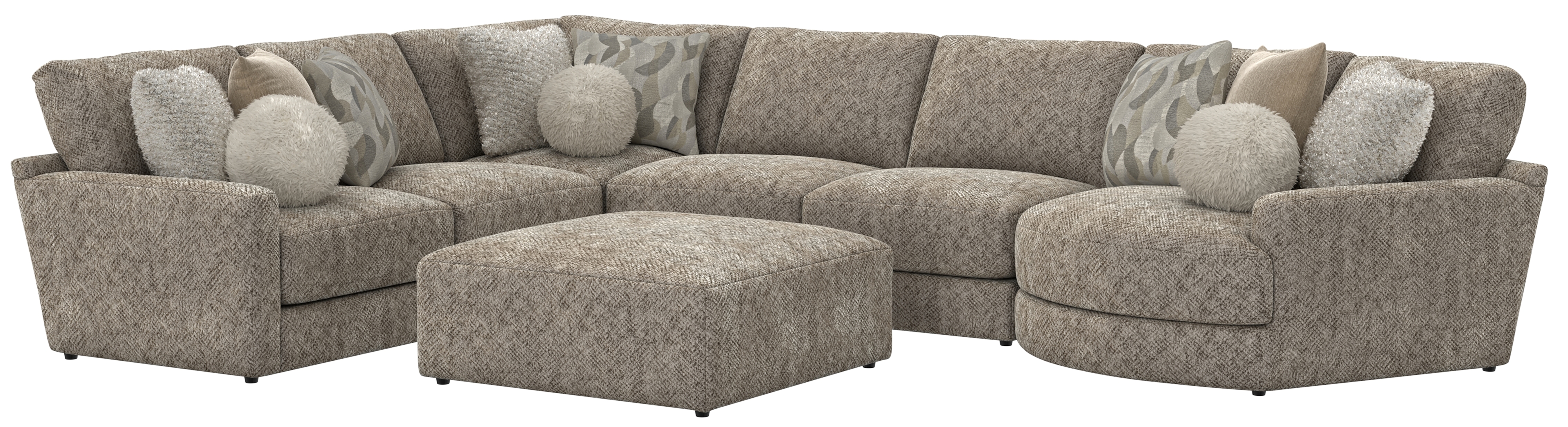 6-Piece Sectional Sofa with Cocktail Ottoman