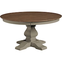 Transitional Round Dining Table with Single Pedestal Base