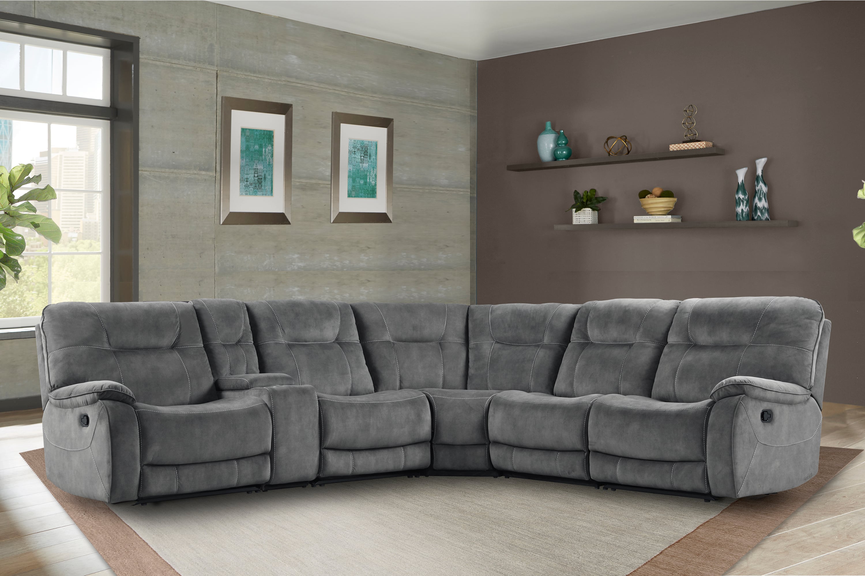 6-Piece Manual Reclining Sectional Sofa