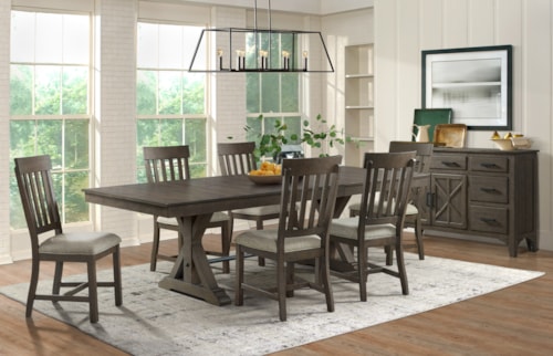 Farmhouse 8-Piece Dining Set with Server