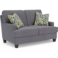 Contemporary Loveseat with Track Arms