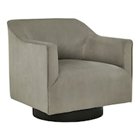 Faux Suede Swivel Accent Chair in Putty Gray