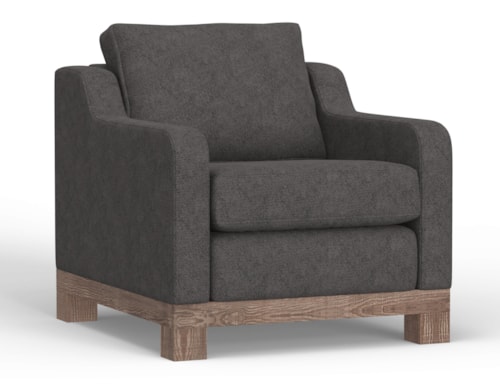 Contemporary Armchair with Sloped Arms