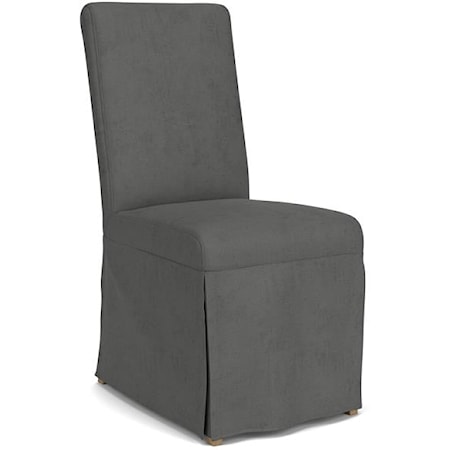 Contemporary Upholstered Side Chair with Skirted Base