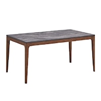 Mid-Century Modern Dining Table with Stone Top