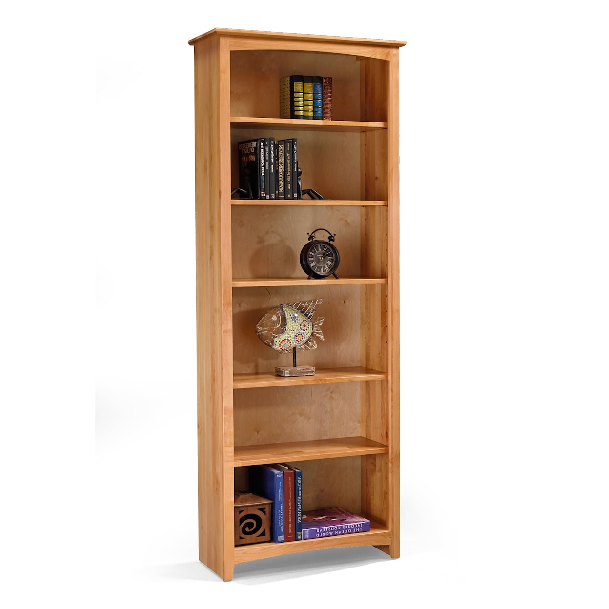 Archbold Furniture Alder Bookcases 63084 N Solid Wood Alder Bookcase With 5 Open Shelves Simon