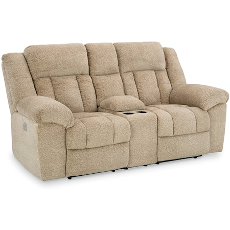Power Reclining Loveseat with Console and Adjustable Headrests