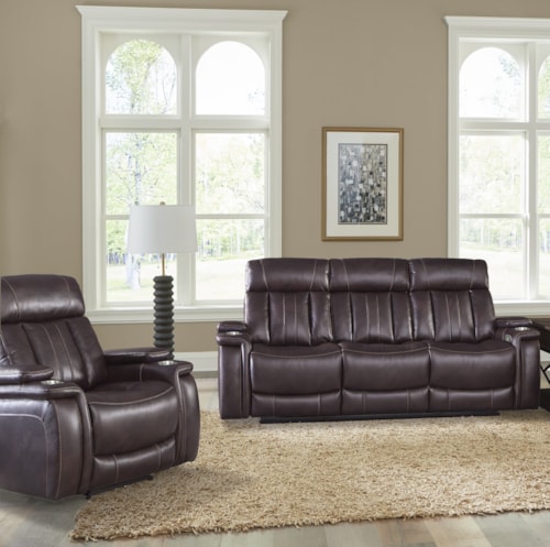 Casual Power Reclining Sofa and Recliner Set