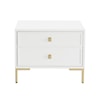 Accentrics Home Accents White and Gold Two Drawer Nightstand