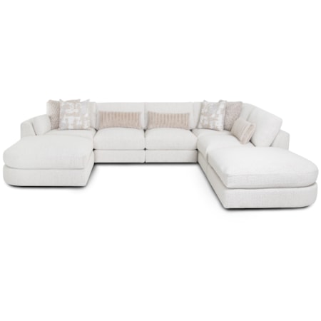 7-Piece Sectional Sofa with Two Ottomans