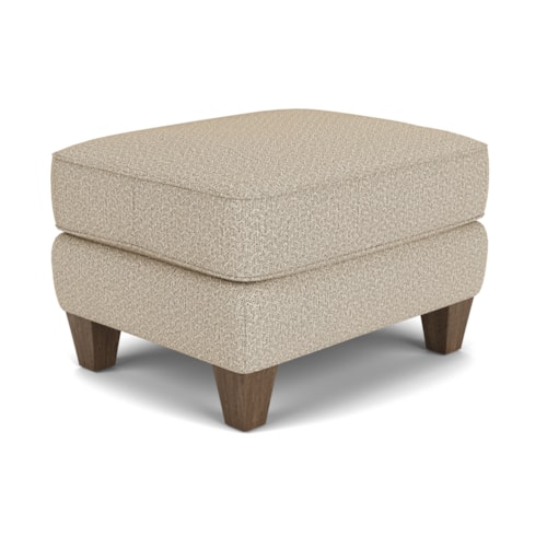 Contemporary Ottoman with Wooden Tapered Legs
