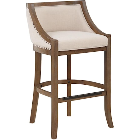 Upholstered Bar Stool with Wood Frame