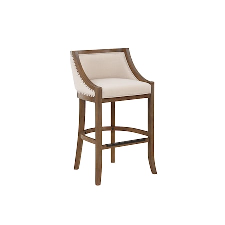 Upholstered Bar Stool with Wood Frame