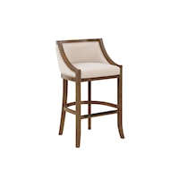 Contemporary Upholstered Bar Stool with Wood Frame