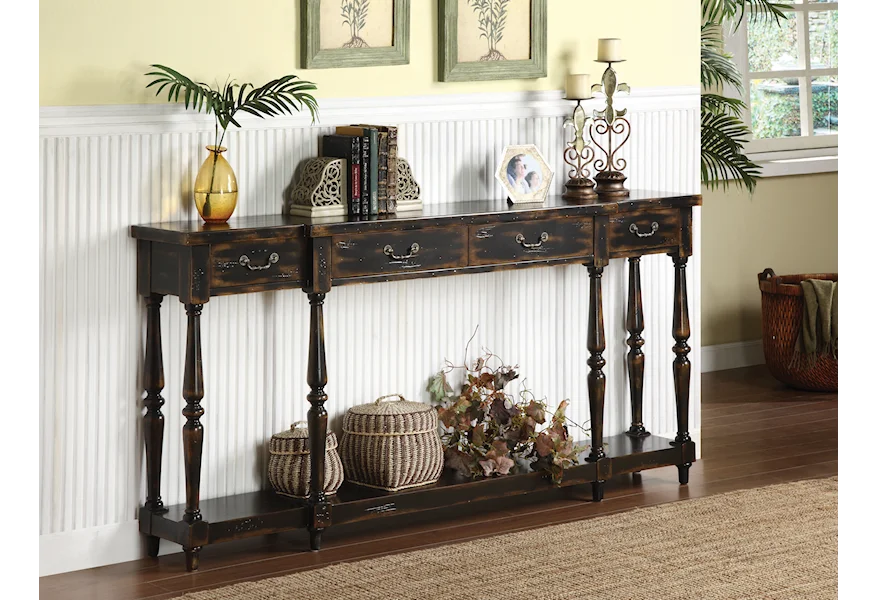 Accents by Andy Stein Four Drawer Console Table at Sadler's Home Furnishings