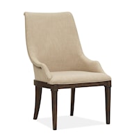 Traditional Upholstered Host Arm Chair with Nailhead Trim