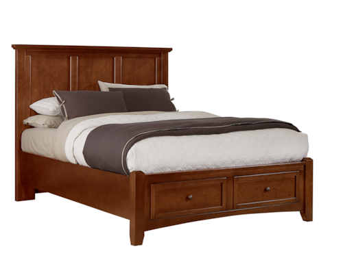 Transitional Queen Mansion Bed with Storage Footboard