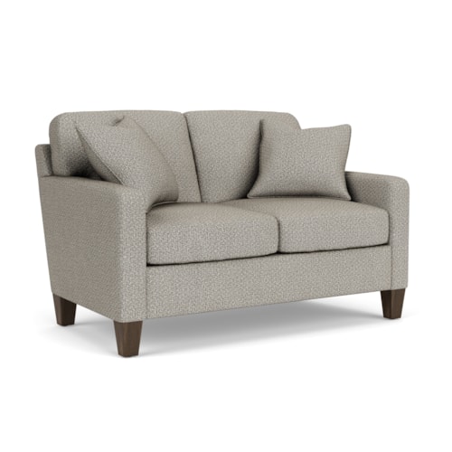 Contemporary Loveseat with Track Arms