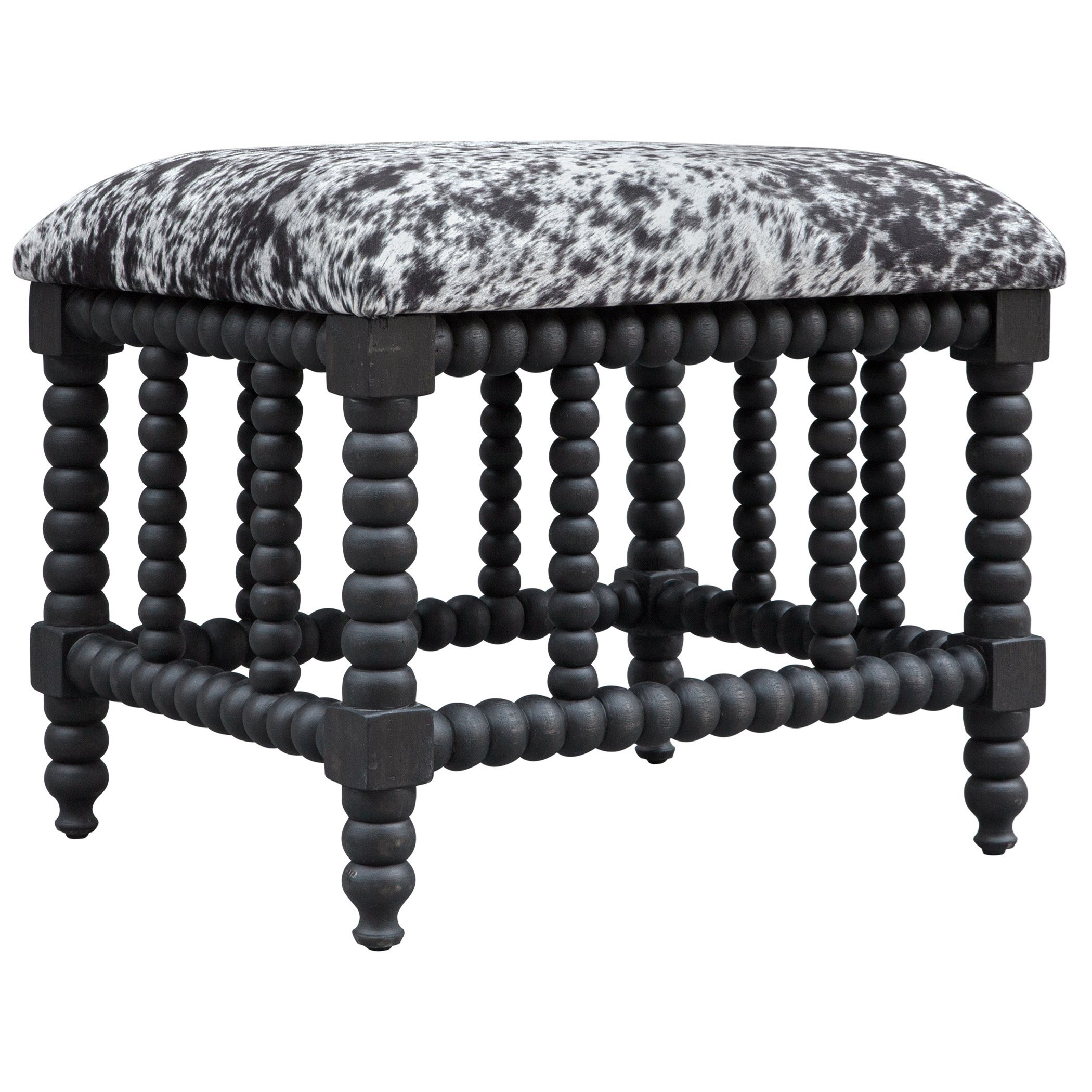 Uttermost Accent Furniture - Benches Rancho Faux Cow Hide Small Bench