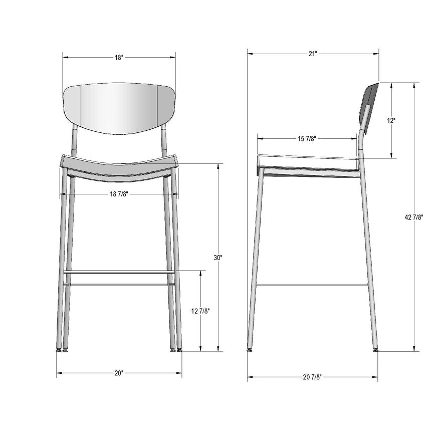 Upholstered Bar Height Stool