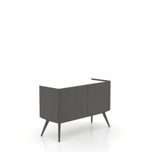 Contemporary 2-Door Buffet with Frosted Glass Top