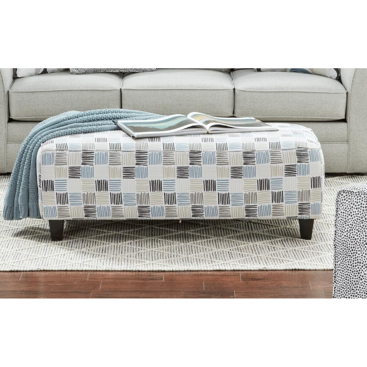 Fusion Furniture 3000 MAX GRAY Cocktail Ottoman