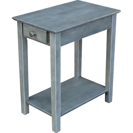Contemporary Narrow End Table with Drawer