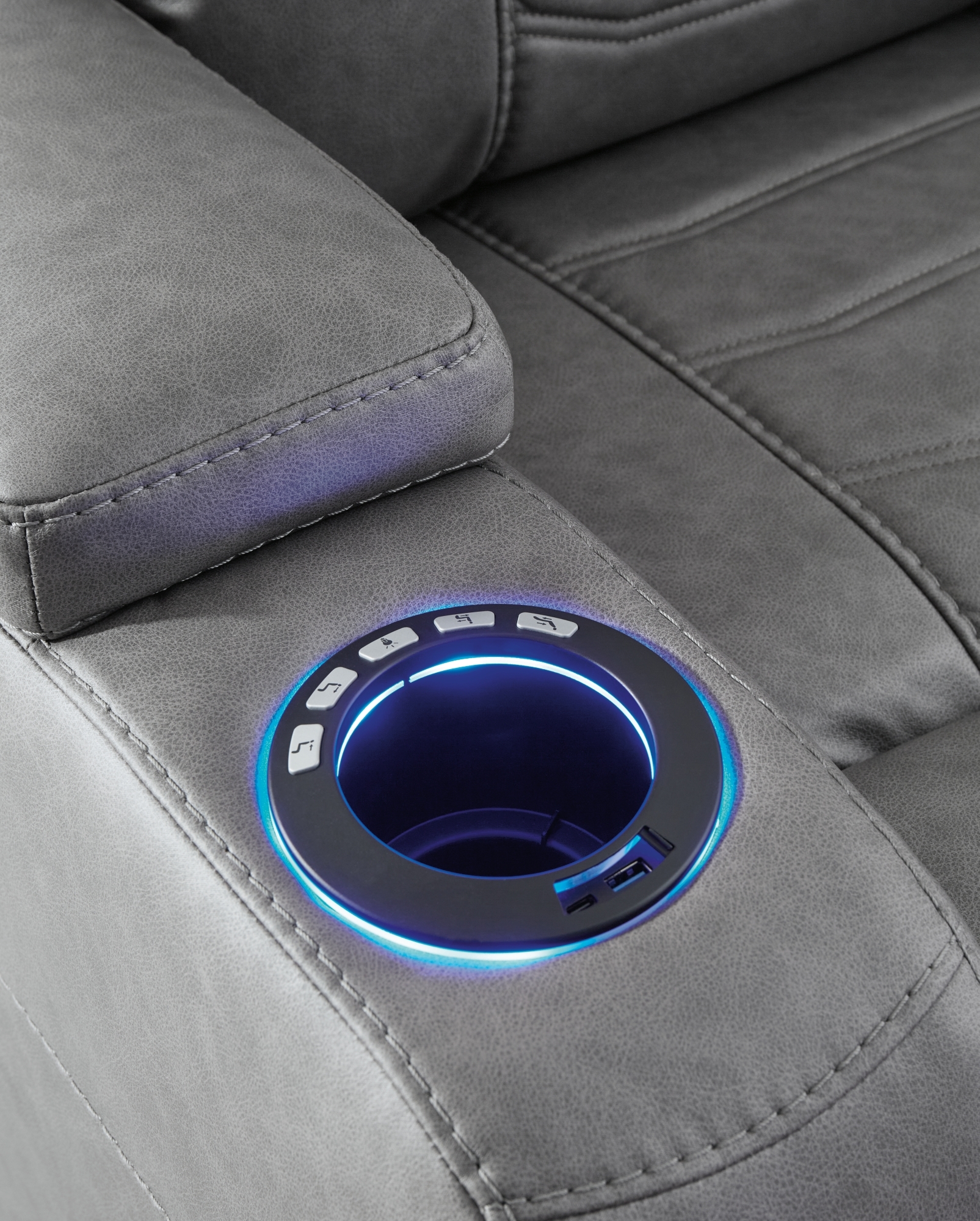 Signature Design by Ashley Schooner Rocks Pwr Recliner/Adj Headrest