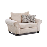 Transitional Chair & a Half with Loose Back Pillow - Sand