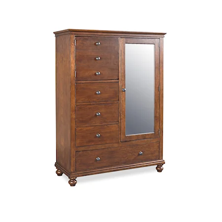 Traditional 4-Drawer Chiffarobe with Adjustable Shelves