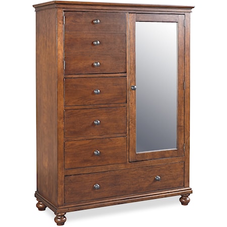 Traditional 4-Drawer Chiffarobe with Adjustable Shelves