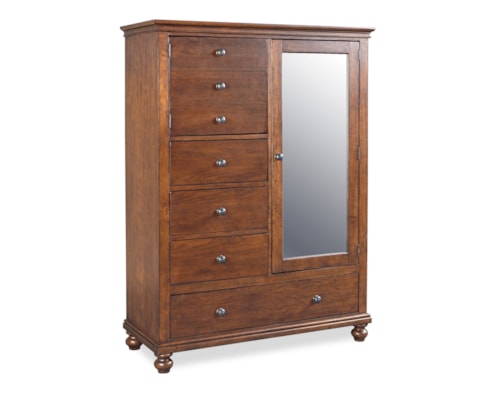 Traditional 4-Drawer Chiffarobe with Adjustable Shelves