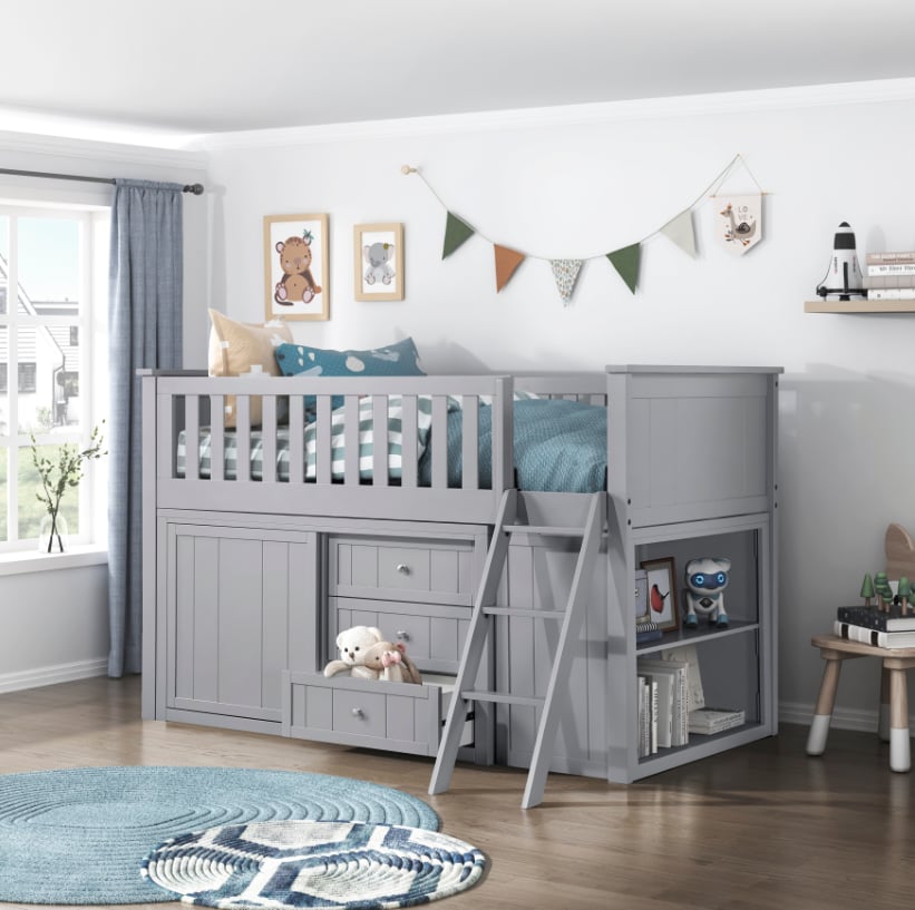 Homelegance Orion Low Loft Bunk Bed with Storage