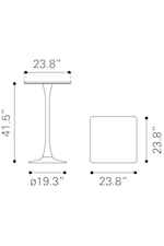 Zuo Valleta Collection Transitional Bar Table