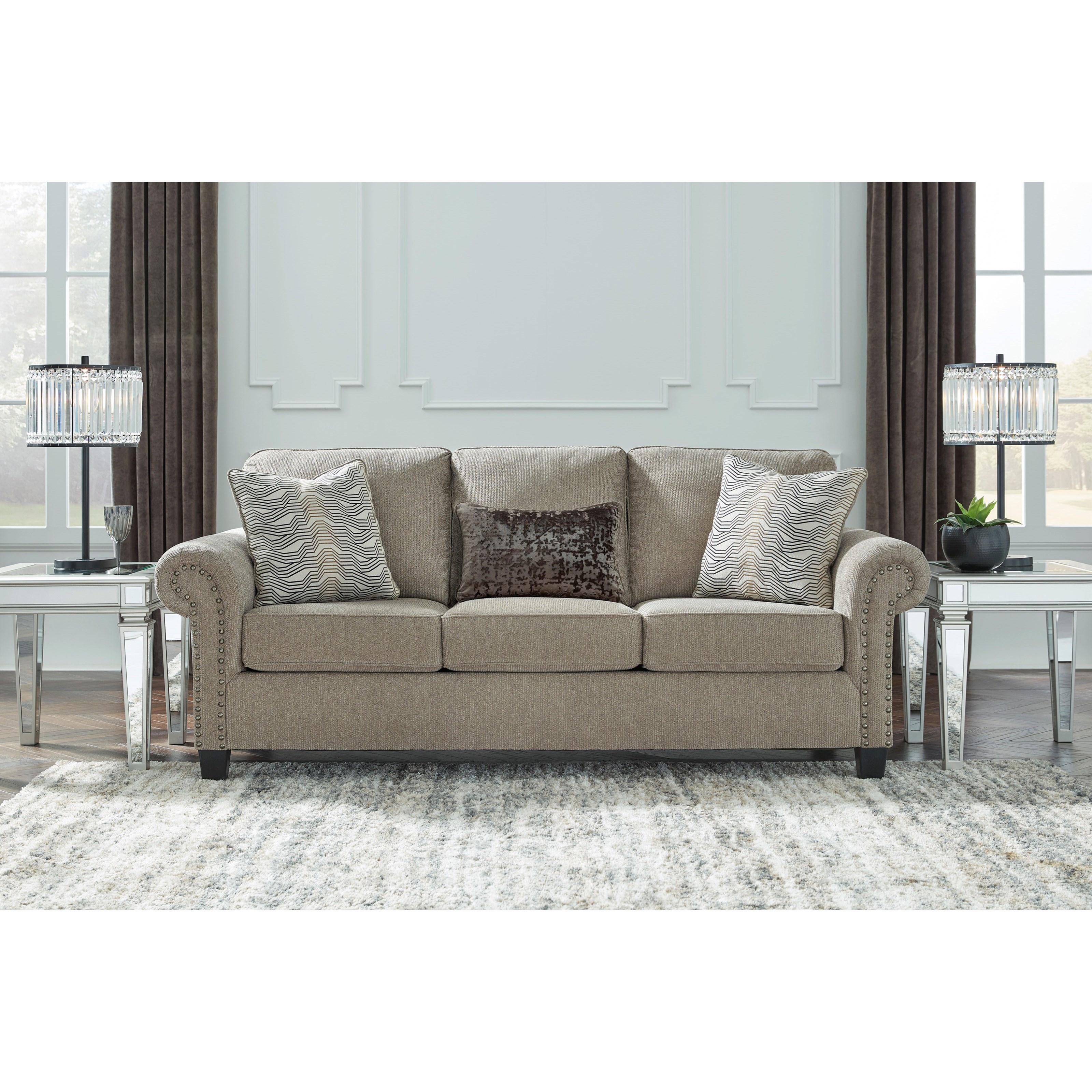 Benchcraft Shewsbury 4720238 Transitional Sofa With Rolled Arms With ...