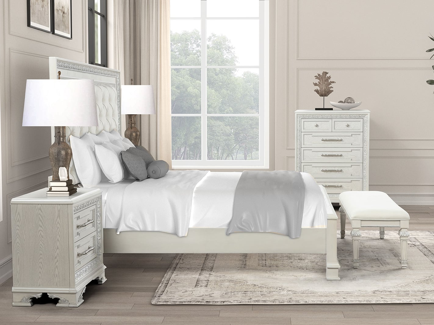 Upholstered Queen Panel Bed